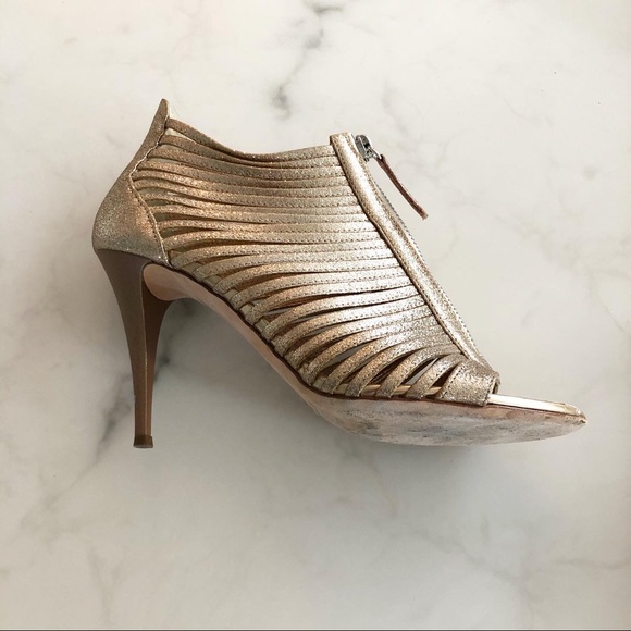 GIUSEPPE ZANOTTI Rose Gold Glitter Caged Heels - Picture 2 of 9